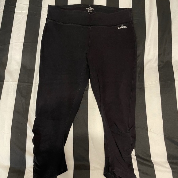 Spalding Pants - Spalding stretch black Capri leggings, small
